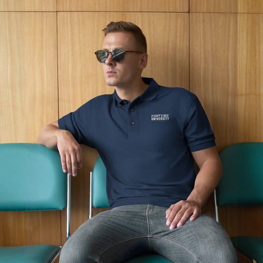 Venture University Men's Premium Polo Blue