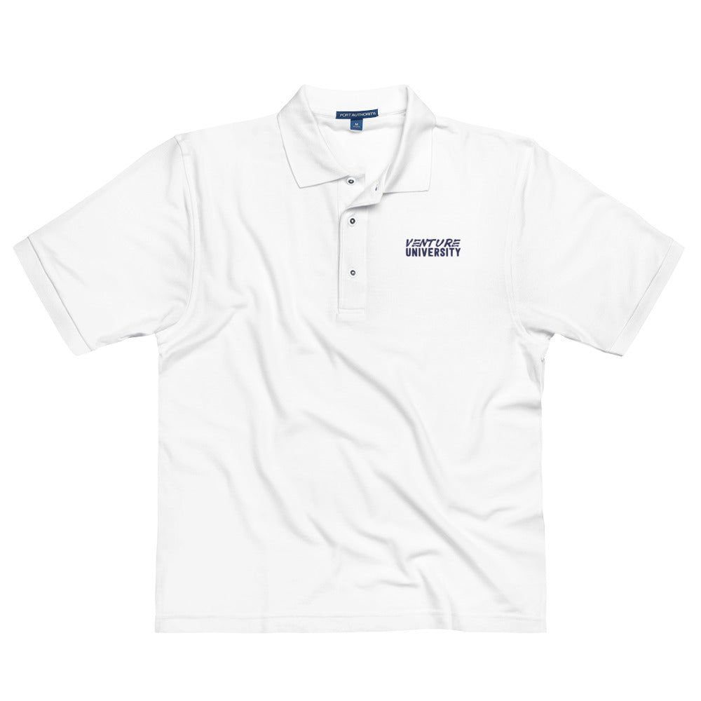 Venture University Men's Premium Polo White