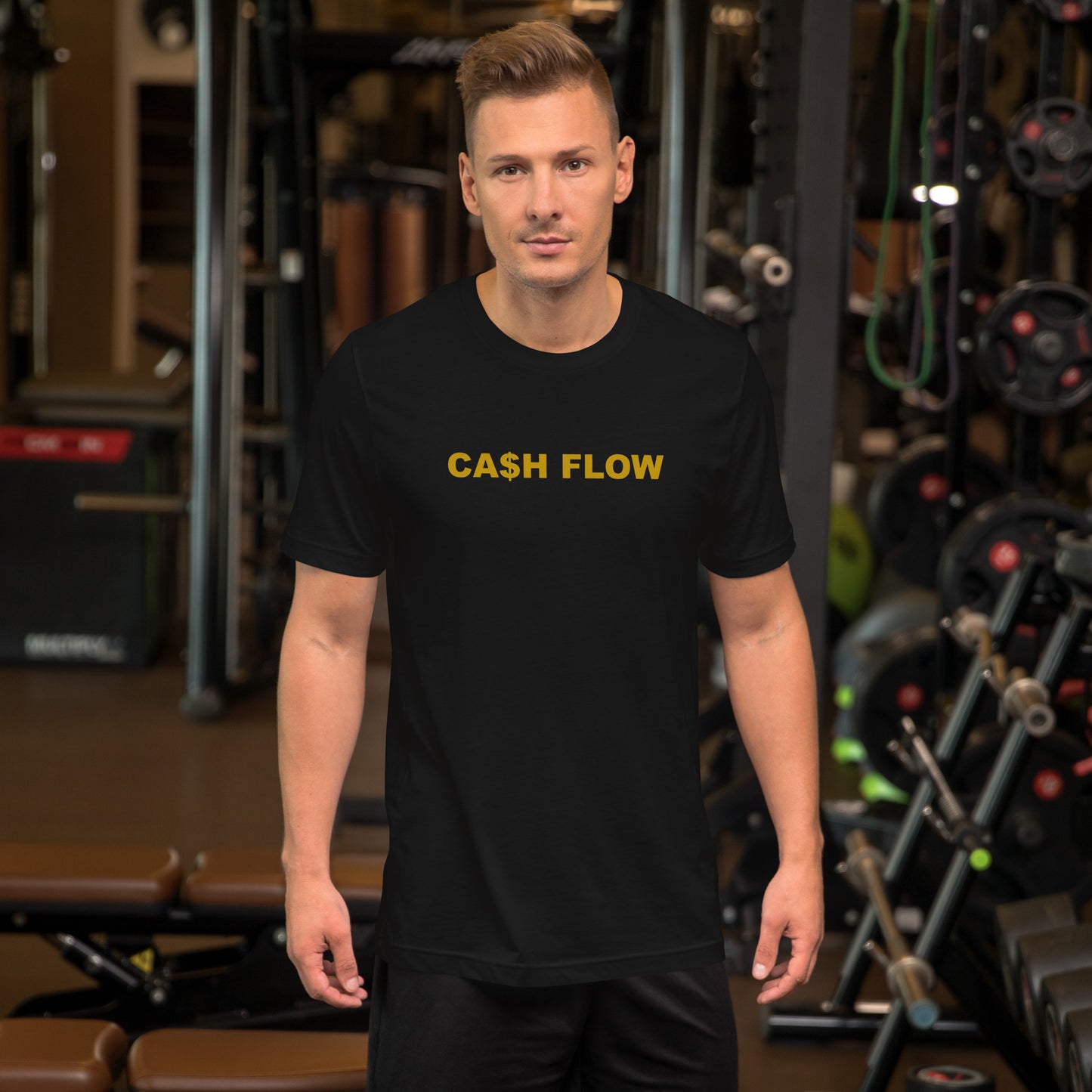 CA$H FLOW - GOLD TEXT - T-SHIRT