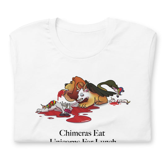 Chimeras Eat Unicorns For Lunch Unisex T-Shirt (Chimera = $1T+ Valuation, Unicorn = $1B+ Valuation)