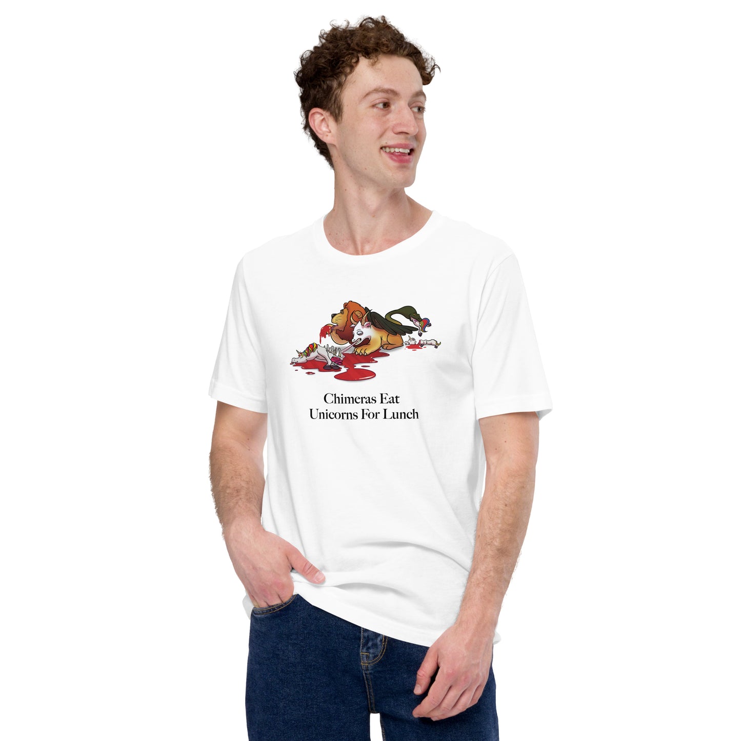 Chimeras Eat Unicorns For Lunch Unisex T-Shirt (Chimera = $1T+ Valuation, Unicorn = $1B+ Valuation)