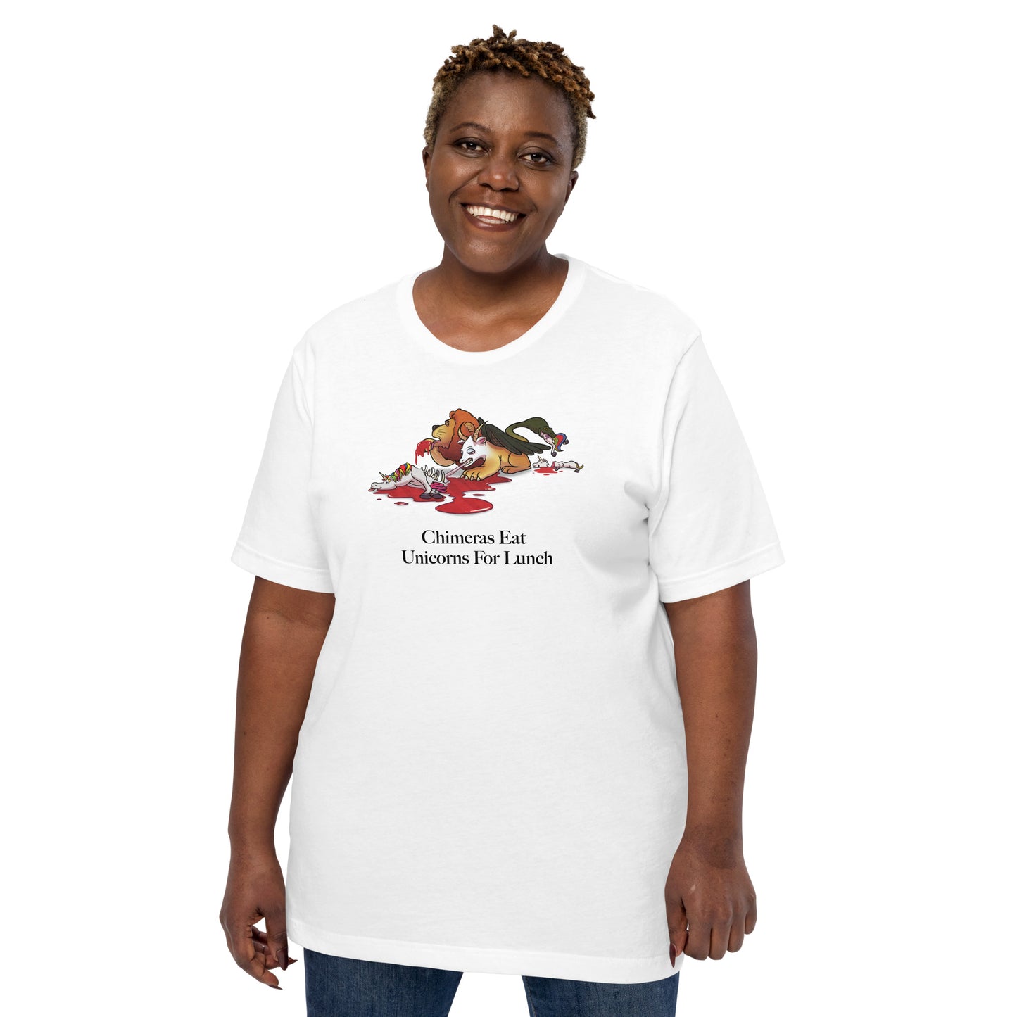 Chimeras Eat Unicorns For Lunch Unisex T-Shirt (Chimera = $1T+ Valuation, Unicorn = $1B+ Valuation)