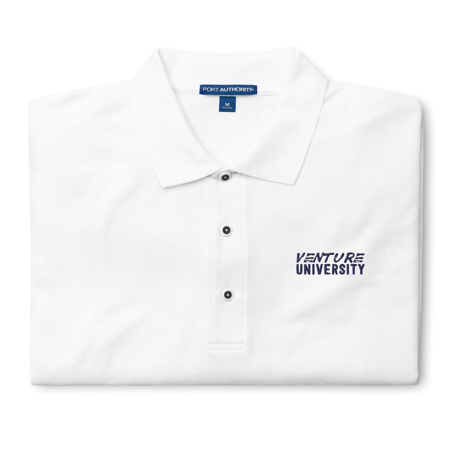 Venture University Men's Premium Polo White