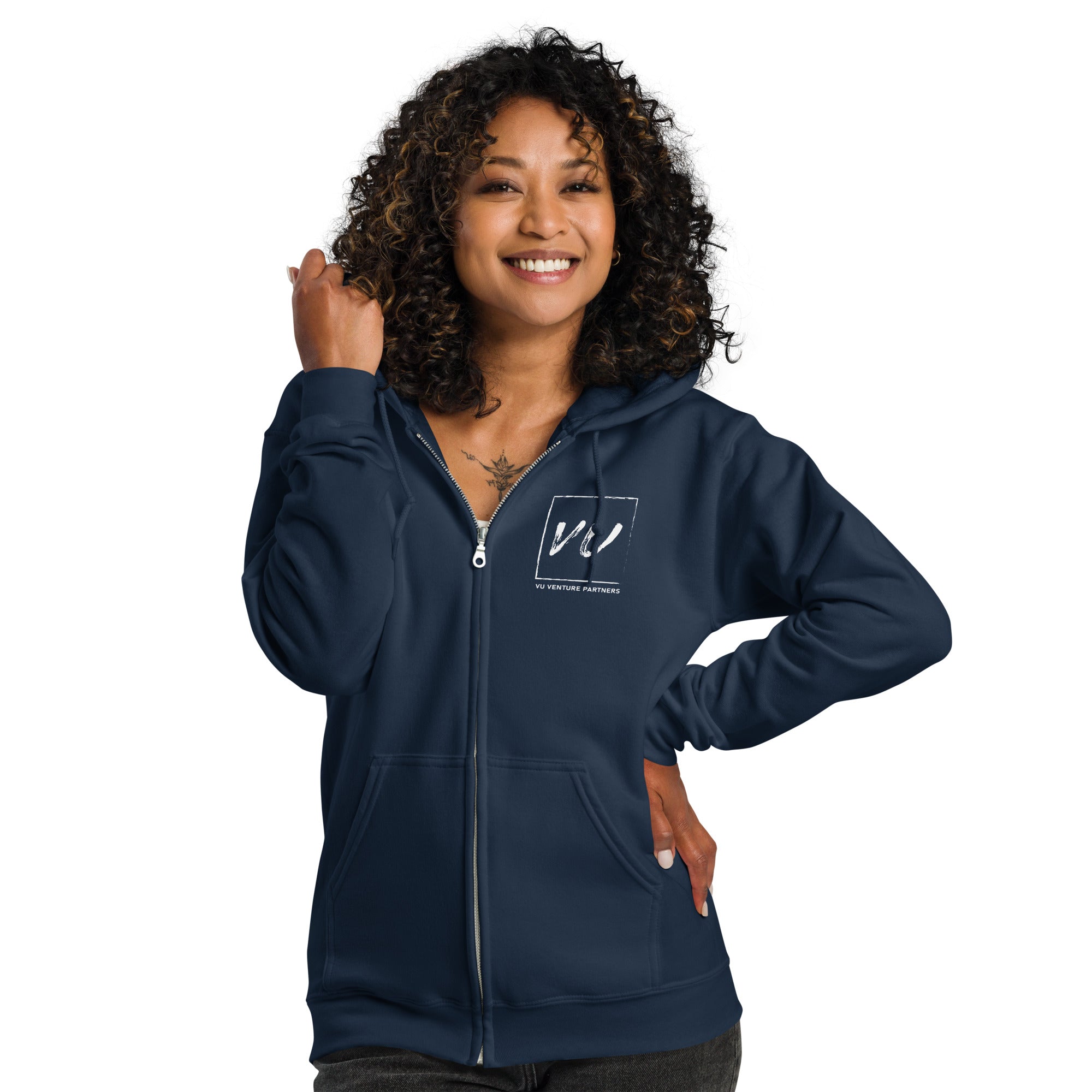 VU Venture Partners + VU Logo + Box Unisex Heavy Blend Zip Hoodie