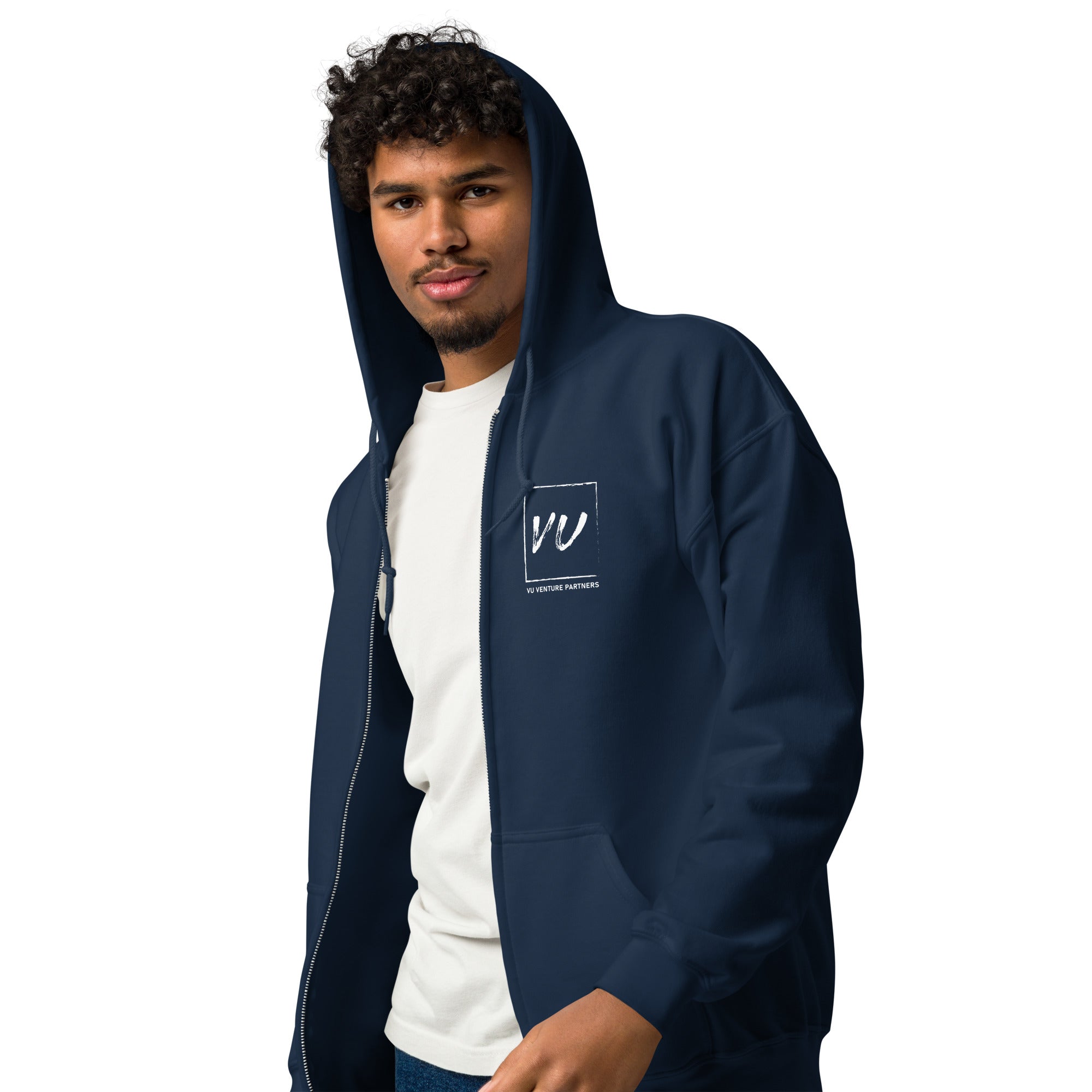 VU Venture Partners + VU Logo + Box Unisex Heavy Blend Zip Hoodie