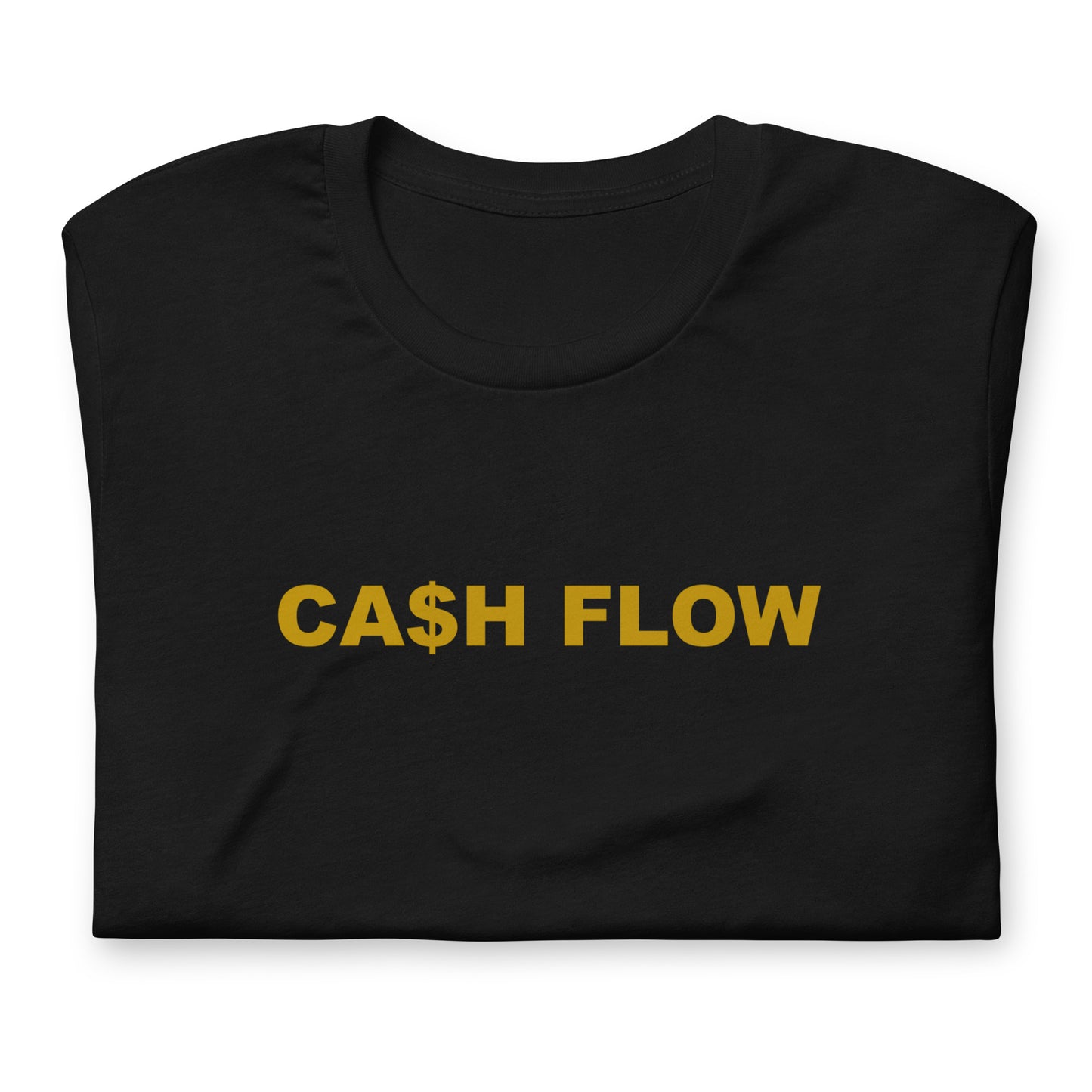 CA$H FLOW - GOLD TEXT - T-SHIRT
